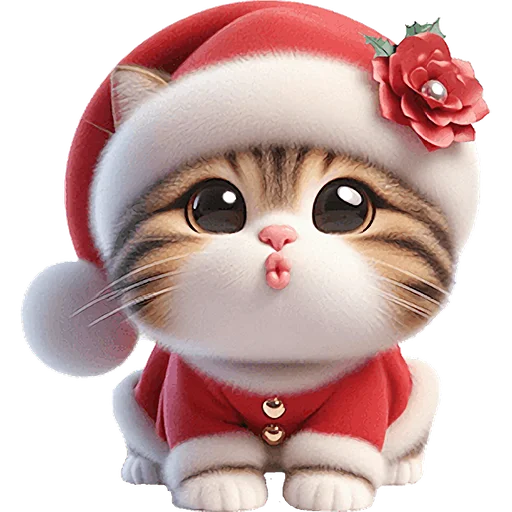 😘 Стикер «Новогодний котик» для Telegram