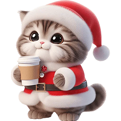 🧋 Стикер «Новогодний котик» для Telegram