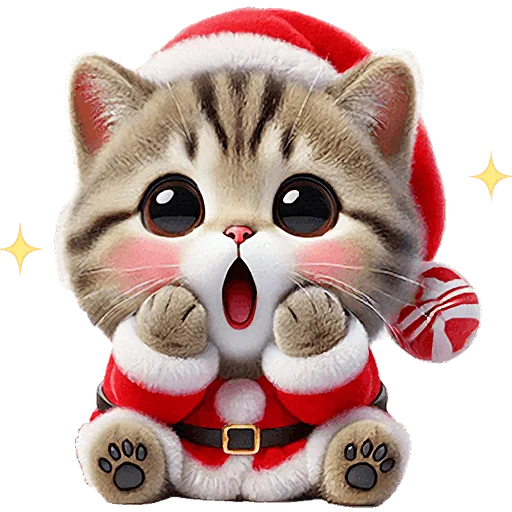 😱 Стикер «Новогодний котик» для Telegram