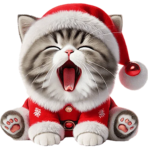 🥱 Стикер «Новогодний котик» для Telegram