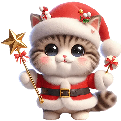 ⭐️ Стикер «Новогодний котик» для Telegram