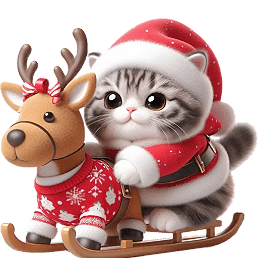 🦌 Стикер «Новогодний котик» для Telegram