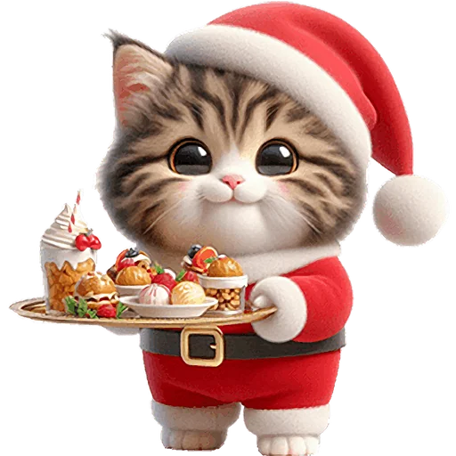 🍽 Стикер «Новогодний котик» для Telegram