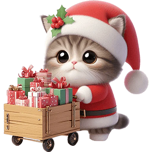 🎁 Стикер «Новогодний котик» для Telegram