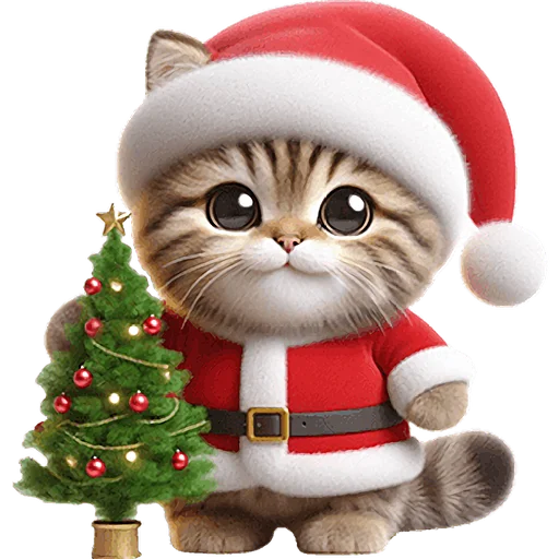 🌲 Стикер «Новогодний котик» для Telegram