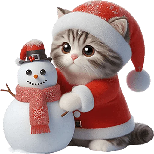 ⛄ Стикер «Новогодний котик» для Telegram