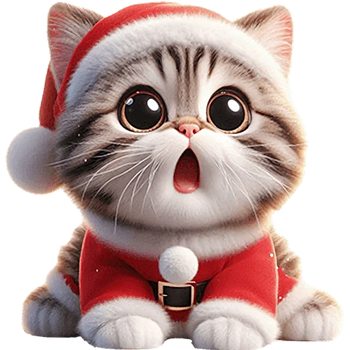 😯 Стикер «Новогодний котик» для Telegram