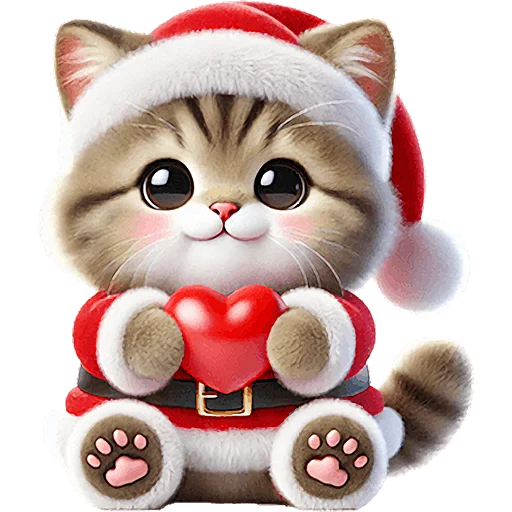 ❤️ Стикер «Новогодний котик» для Telegram