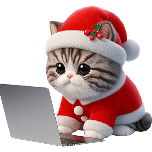 🤓 Стикер «Новогодний котик» для Telegram