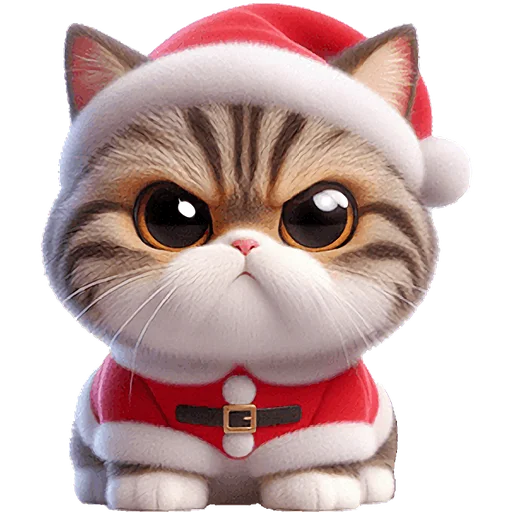 😡 Стикер «Новогодний котик» для Telegram