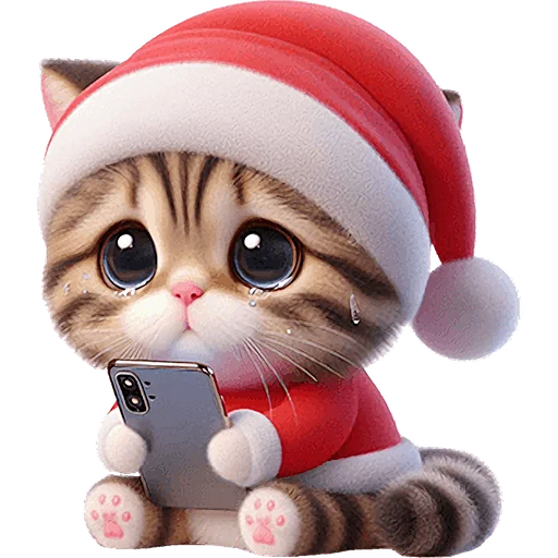 😞 Стикер «Новогодний котик» для Telegram
