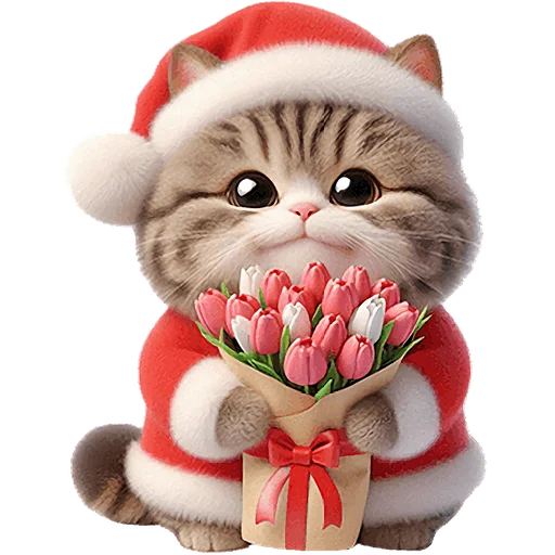 💐 Стикер «Новогодний котик» для Telegram
