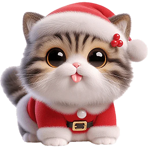 😛 Стикер «Новогодний котик» для Telegram