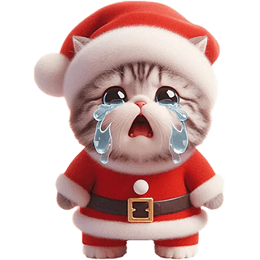 😭 Стикер «Новогодний котик» для Telegram