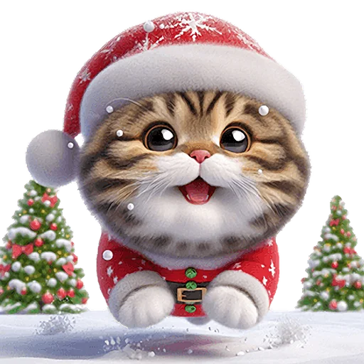 🛷 Стикер «Новогодний котик» для Telegram