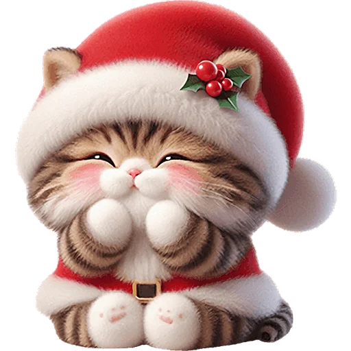 Стикерпак Новогодний котик для Telegram