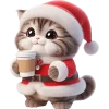 🧋 Эмодзи «Новогодний котик» для Telegram