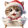 🛁 Эмодзи «Новогодний котик» для Telegram