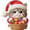 🍏 Эмодзи «Новогодний котик» для Telegram