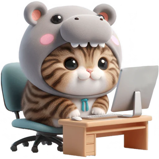 🤓 Стикер «Котик бегемотик» для Telegram