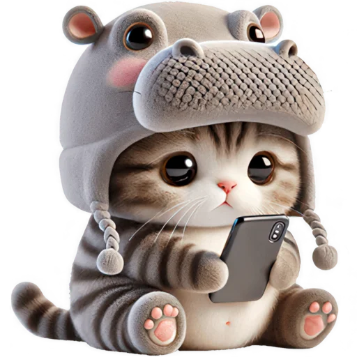 📱 Стикер «Котик бегемотик» для Telegram