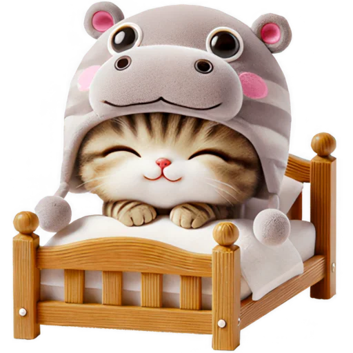 🌛 Стикер «Котик бегемотик» для Telegram