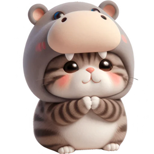 🙏 Стикер «Котик бегемотик» для Telegram