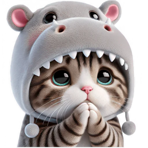 🥺 Стикер «Котик бегемотик» для Telegram