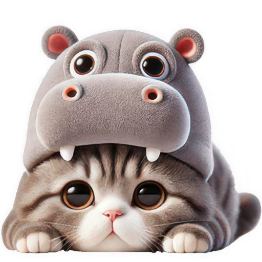 🫠 Стикер «Котик бегемотик» для Telegram