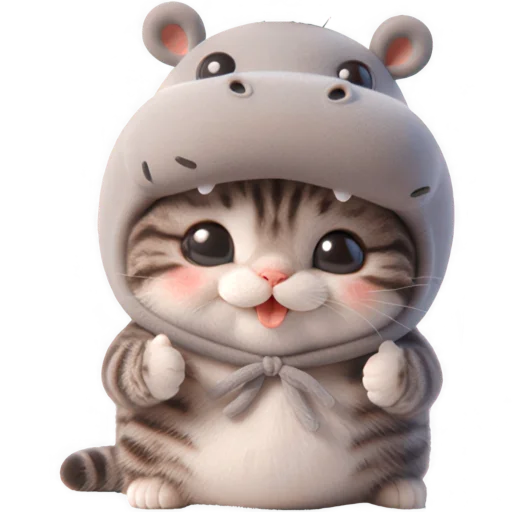 😛 Стикер «Котик бегемотик» для Telegram