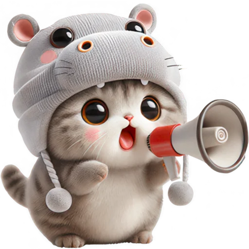 📢 Стикер «Котик бегемотик» для Telegram