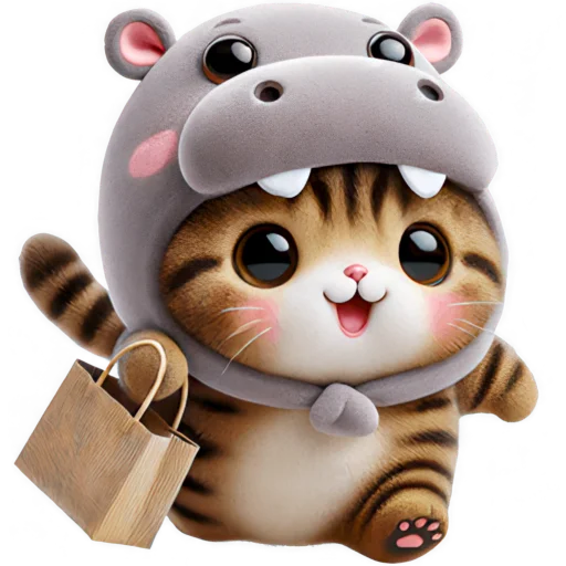 💼 Стикер «Котик бегемотик» для Telegram