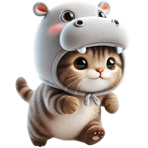 🏃‍♀ Стикер «Котик бегемотик» для Telegram
