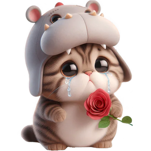 🌹 Стикер «Котик бегемотик» для Telegram