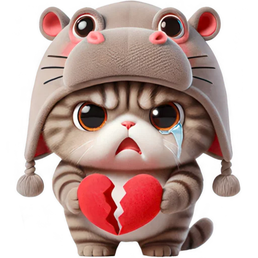 💔 Стикер «Котик бегемотик» для Telegram