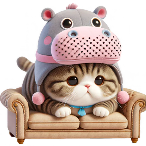 🙁 Стикер «Котик бегемотик» для Telegram