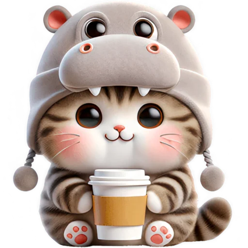 🧋 Стикер «Котик бегемотик» для Telegram