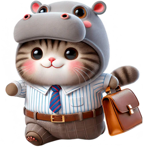 💼 Стикер «Котик бегемотик» для Telegram