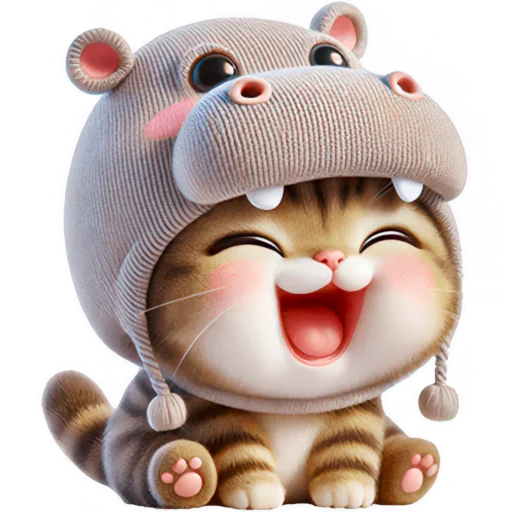 🤣 Стикер «Котик бегемотик» для Telegram