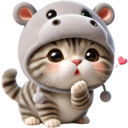 😘 Стикер «Котик бегемотик» для Telegram