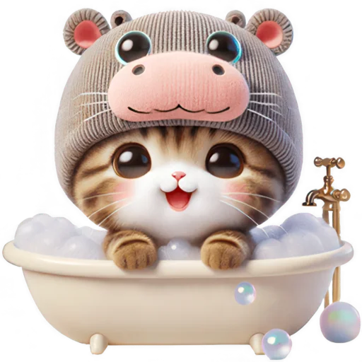 🛁 Стикер «Котик бегемотик» для Telegram