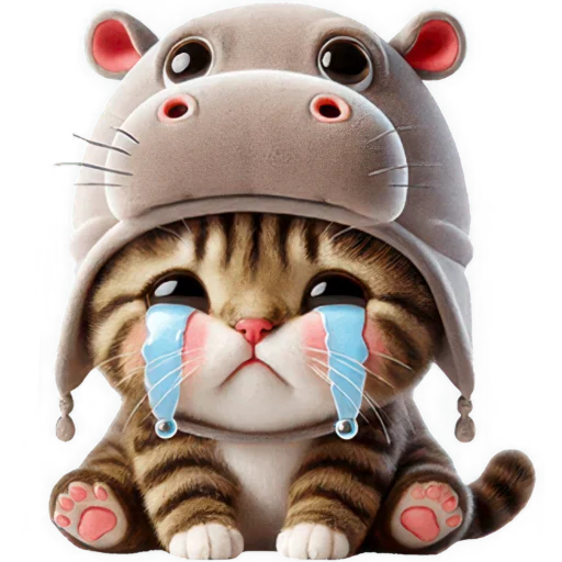 😭 Стикер «Котик бегемотик» для Telegram