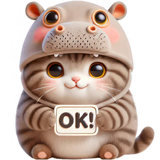 👌 Стикер «Котик бегемотик» для Telegram