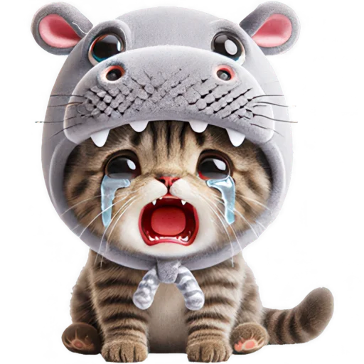 😫 Стикер «Котик бегемотик» для Telegram