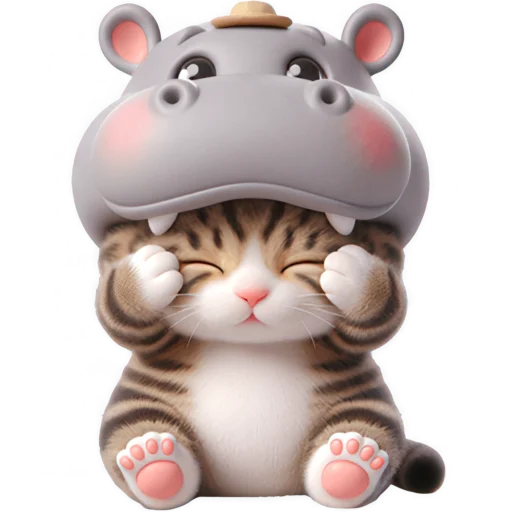 🫣 Стикер «Котик бегемотик» для Telegram