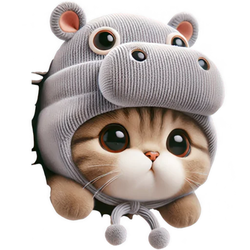 Стикерпак Котик бегемотик для Telegram