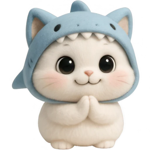 🥺 Стикер «Пушистый Акуленок» для Telegram