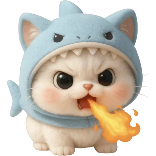 🔥 Стикер «Пушистый Акуленок» для Telegram