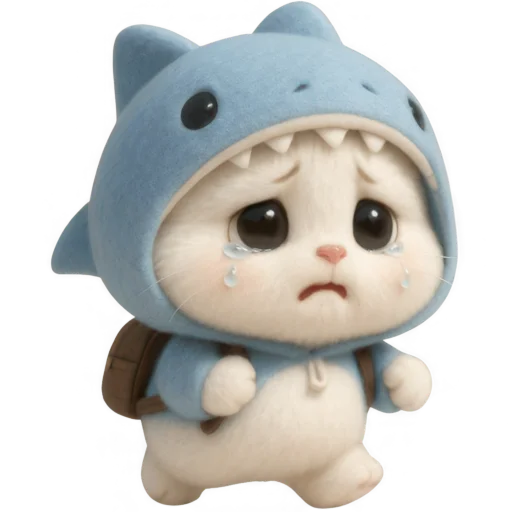 😭 Стикер «Пушистый Акуленок» для Telegram