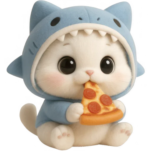 🍕 Стикер «Пушистый Акуленок» для Telegram